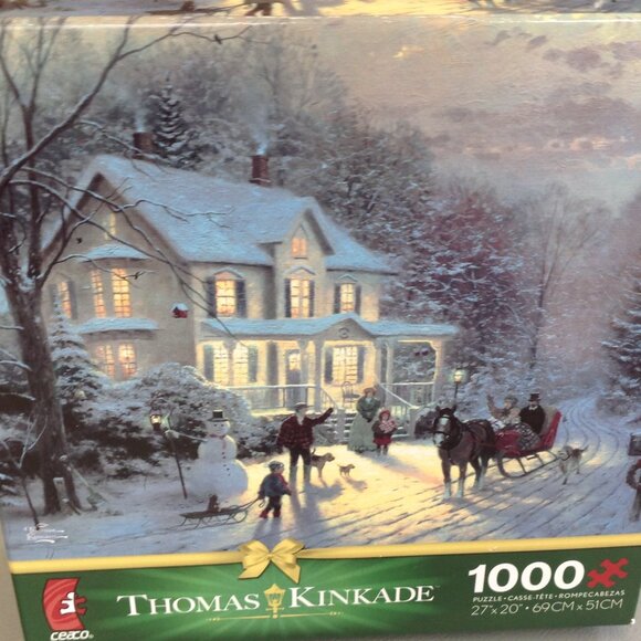Thomas Kinkade "Home for the Holidays" 1000 Piece Jigsaw Puzzle - Picture 1 of 2